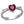 Red Heart Cubic Zirconia Stainless Steel Ring Fashion Jewelry 