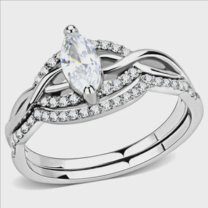 Cubic Zirconia Marquise Engagement Ring Set Fashion Jewelry 