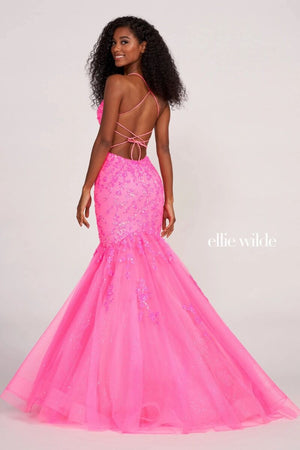 Ellie Wilde EW34011 Sequin Embroidered Tulle Mermaid Dress Ellie Wilde 