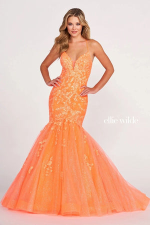 Ellie Wilde EW34011 Sequin Embroidered Tulle Mermaid Dress Ellie Wilde 