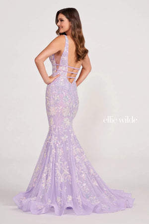 Ellie Wilde EW34041 Sequin Design Fit-n-Flare Dress Ellie Wilde 