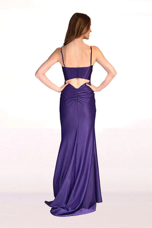 Lucci Lu 90264 Fuchsia Fitted Dress with Slit Lucci Lu 