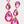 Triple Glass Crystal Teardrop Earrings - Fuchsia, Aqua, Violet, Light Pink or Gunmetal