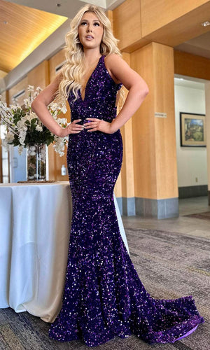 JASZ Couture 7404 Sequin Fit-n-Flare Dress Jasz Couture 