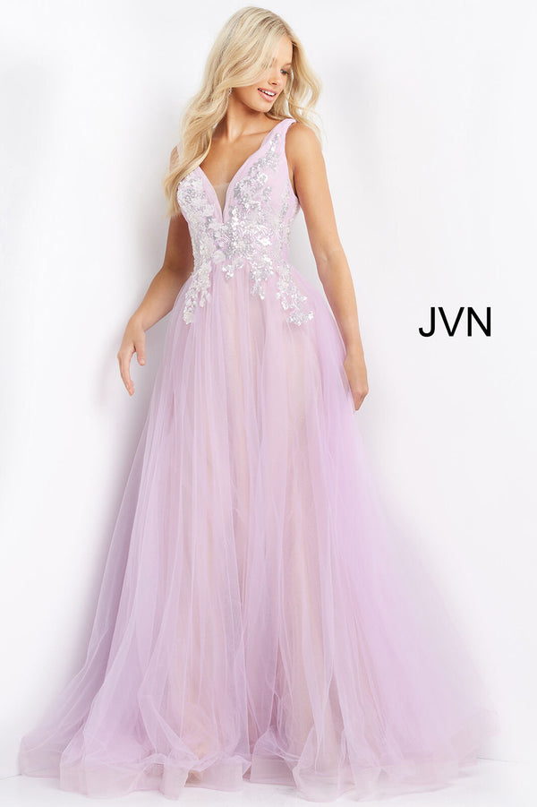 JVN by Jovani 07638 Sequin Bodice Tulle Dress