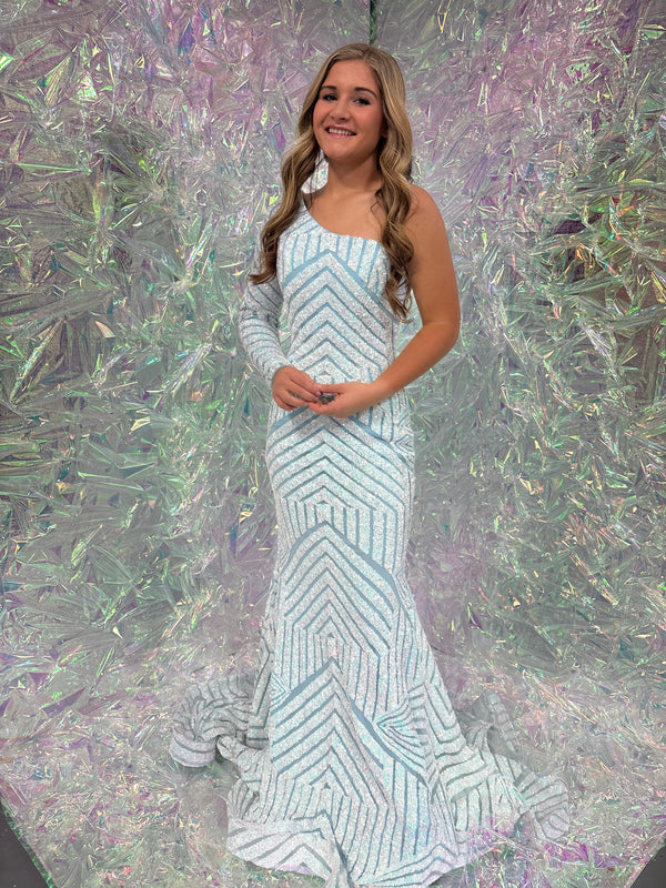 JOVANI 24098 Sequin Fit-n-Flare Dress Jovani 