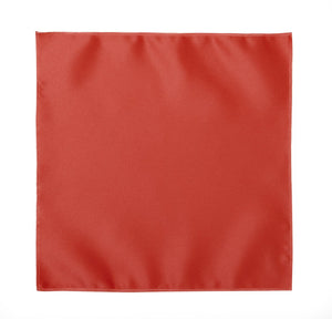 New Coral Poly Satin Pocket Square - Formalwear Outlet