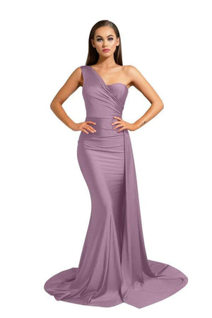 Portia & Scarlett PS6321 One Shoulder Stretch Jersey Dress Portia & Scarlett 