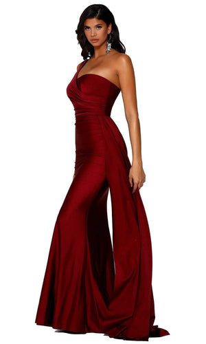 Portia & Scarlett PS6321 One Shoulder Stretch Jersey Dress Portia & Scarlett 