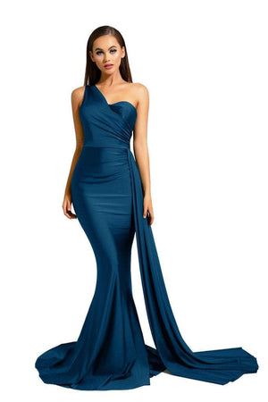 Portia & Scarlett PS6321 One Shoulder Stretch Jersey Dress Portia & Scarlett 