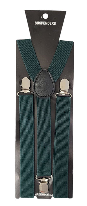 Adjustable Clip-on Suspenders - Forest Green Not specified 