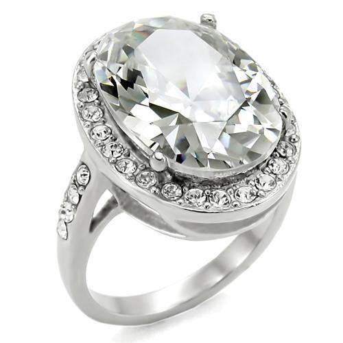 Cubic Zirconia Clear Oval Cut Cocktail Ring Fashion Jewelry 