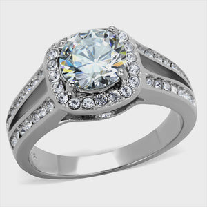Brilliant Round Halo CZ Ring Fashion Jewelry 