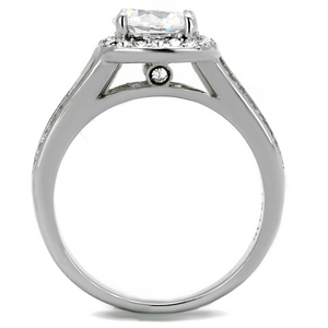 Brilliant Round Halo Cubic Zirconia Ring Fashion Jewelry 
