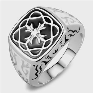 Stainless Steel Jet Epoxy Celtic Ring Fashion Jewelry 