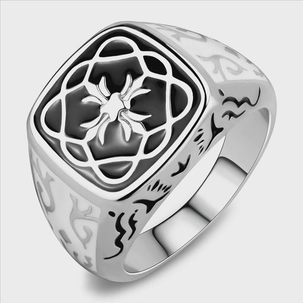 Stainless Steel Jet Epoxy Celtic Ring Fashion Jewelry 