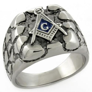 Men's Stainless Steel High Polished Masonic Ring Fashion Jewelry 
