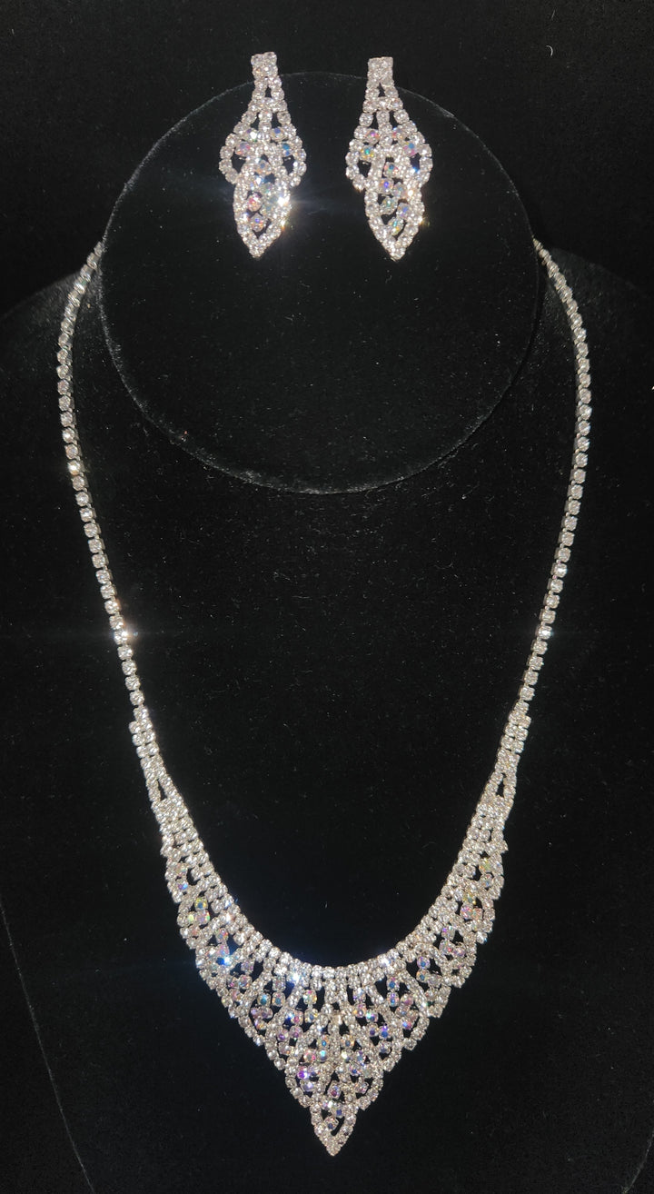 Rhinestone Petal Pave Necklace