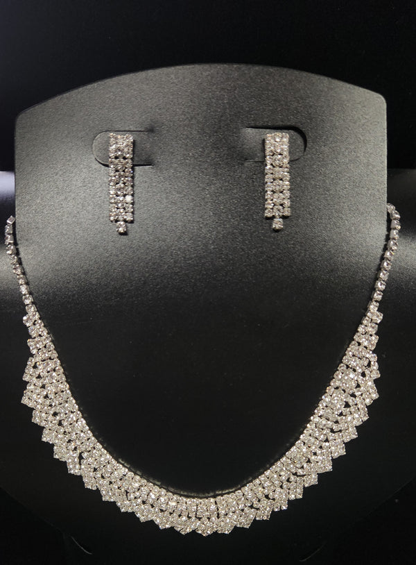 Rhinestone Pave Necklace Set