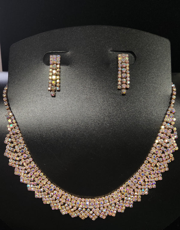 Rhinestone Pave Necklace Set