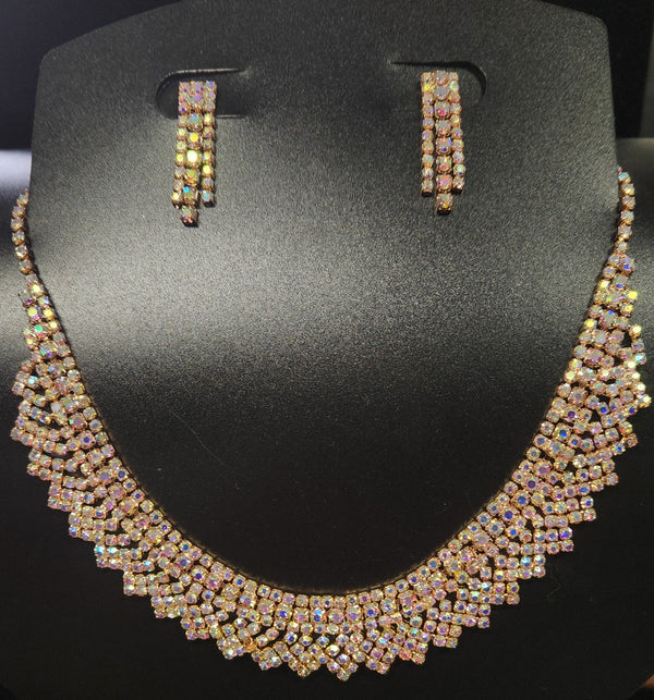 Rhinestone Pave Necklace Set