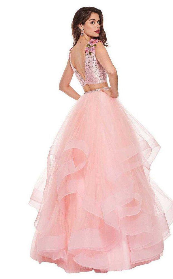 Rachel Allan 6412 Blush 2 Piece Layered Ballgown