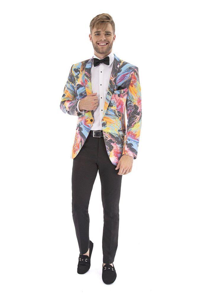 Abstract Garcia Slim Fit Colorful Tuxedo Jacket
