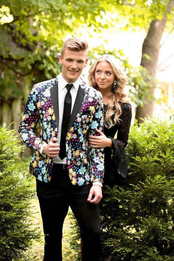 Marley Floral Print Slim Fit Tuxedo Jacket