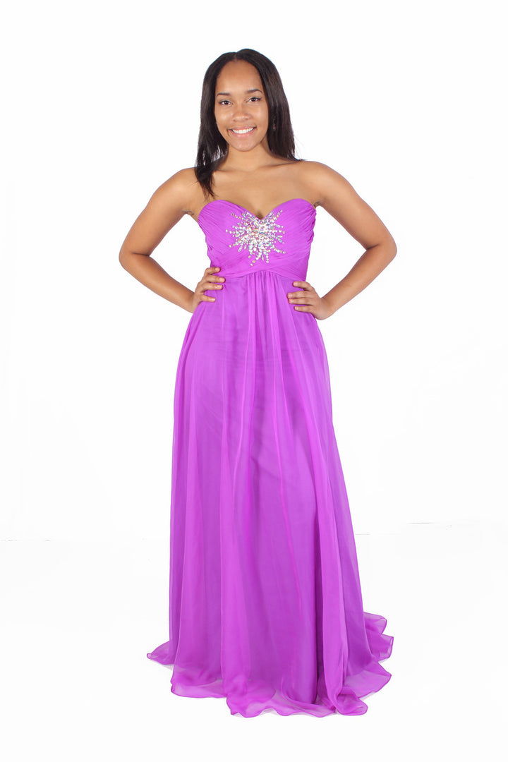 Alyce Paris 35591 Purple Sweetheart Chiffon Dress