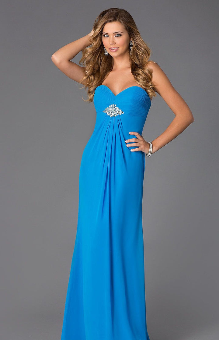 Alyce 35709 Ocean Blue Sweetheart Chiffon Dress