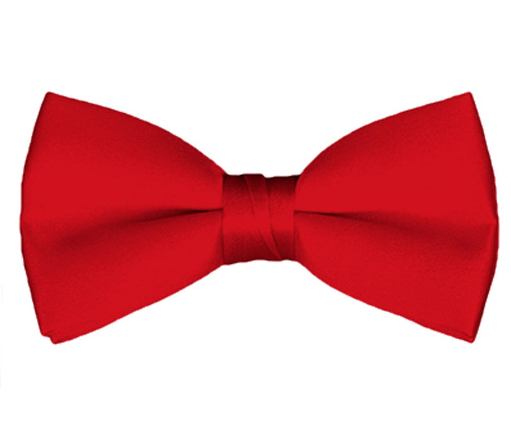 New Red Satin Pretied Bow Tie
