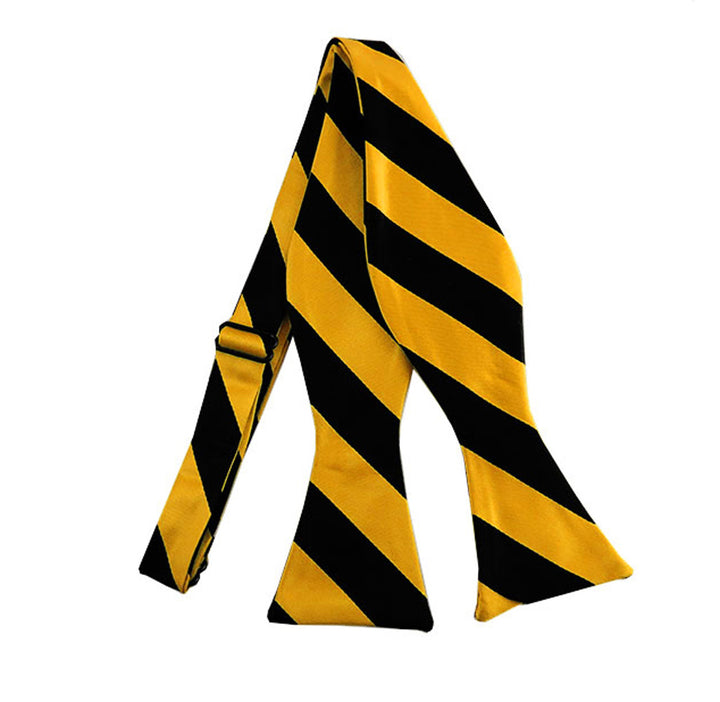 Collegiate Stripes: Black and Gold Self-tie Bow Tie