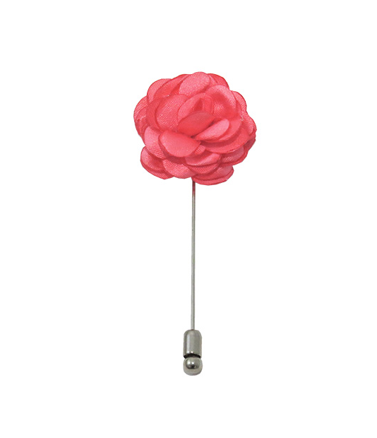 Solid Satin Floral Lapel Pin - 24 Colors