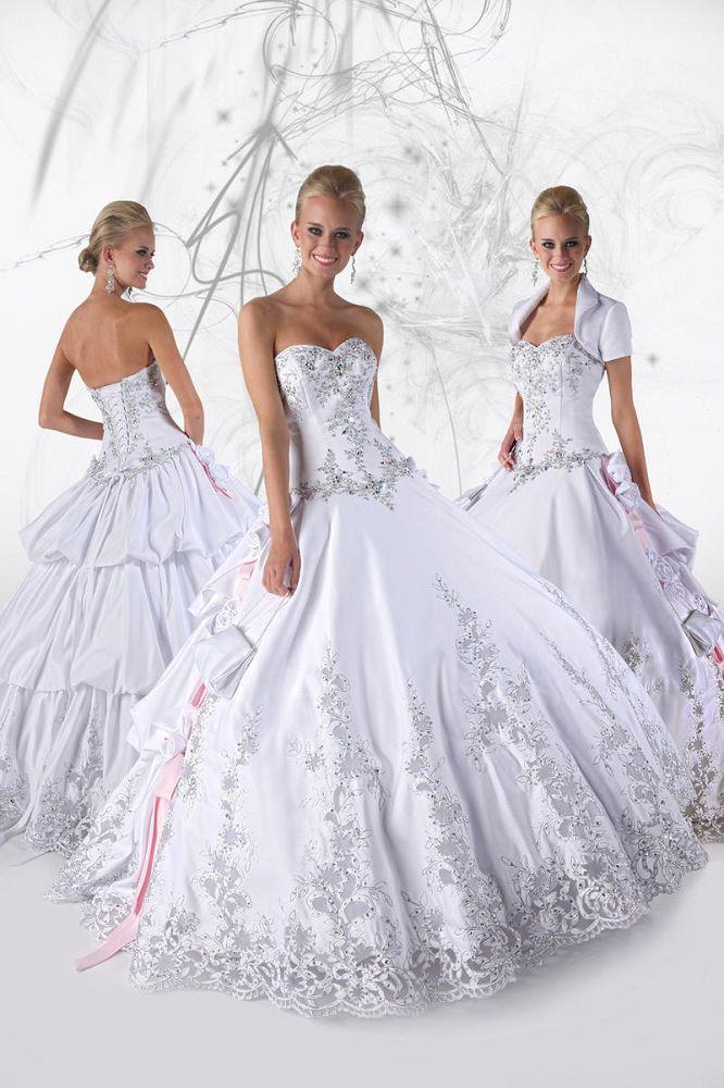 Da Vinci Quinceanera style 80086 in White and Silver