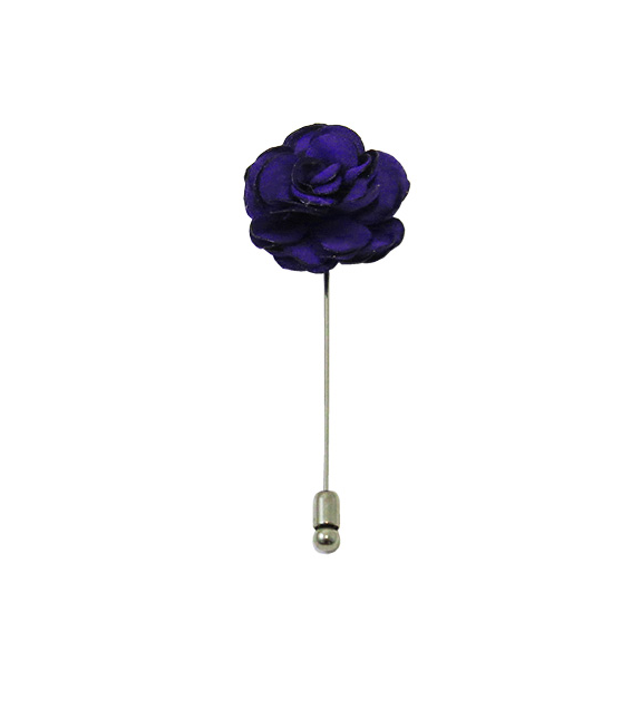 Solid Satin Floral Lapel Pin - 24 Colors