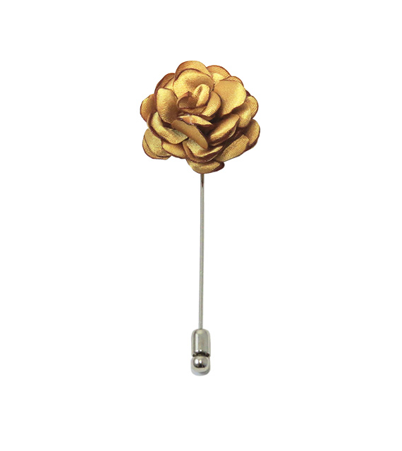 Solid Satin Floral Lapel Pin - 24 Colors