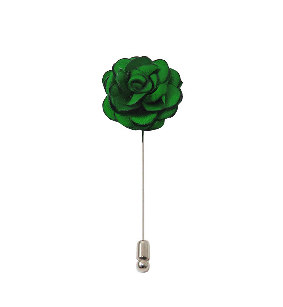 Solid Satin Floral Lapel Pin - 24 Colors