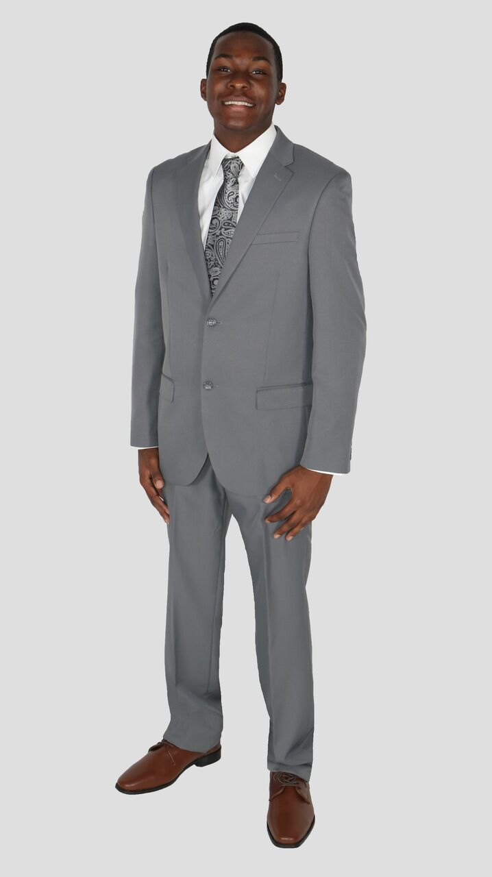New Light Grey 2pc Caravelli Suit
