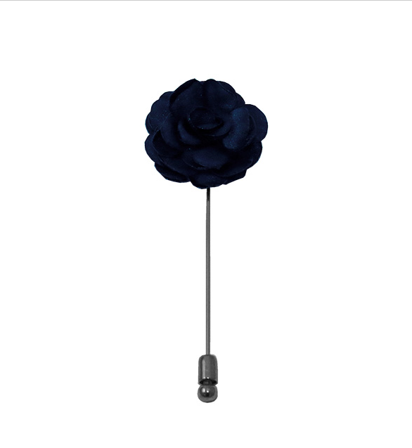 Solid Satin Floral Lapel Pin - 24 Colors