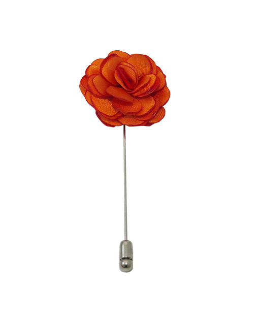 Solid Satin Floral Lapel Pin - 24 Colors