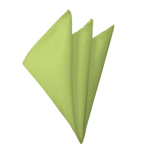 New Solid Satin Pocket Square - Pear Green