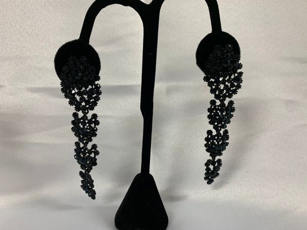 Navy Long Cluster Earring
