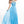 Flowing Sky Blue chiffon a-line dress featuring an illusion sweetheart neckline with beaded accents of lavender, white and mint and beaded straps across the back.
