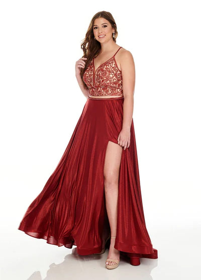 Stella Couture 23178 Size 10 Red Long Lace A Line Backless Shimmer Bal –  Glass Slipper Formals