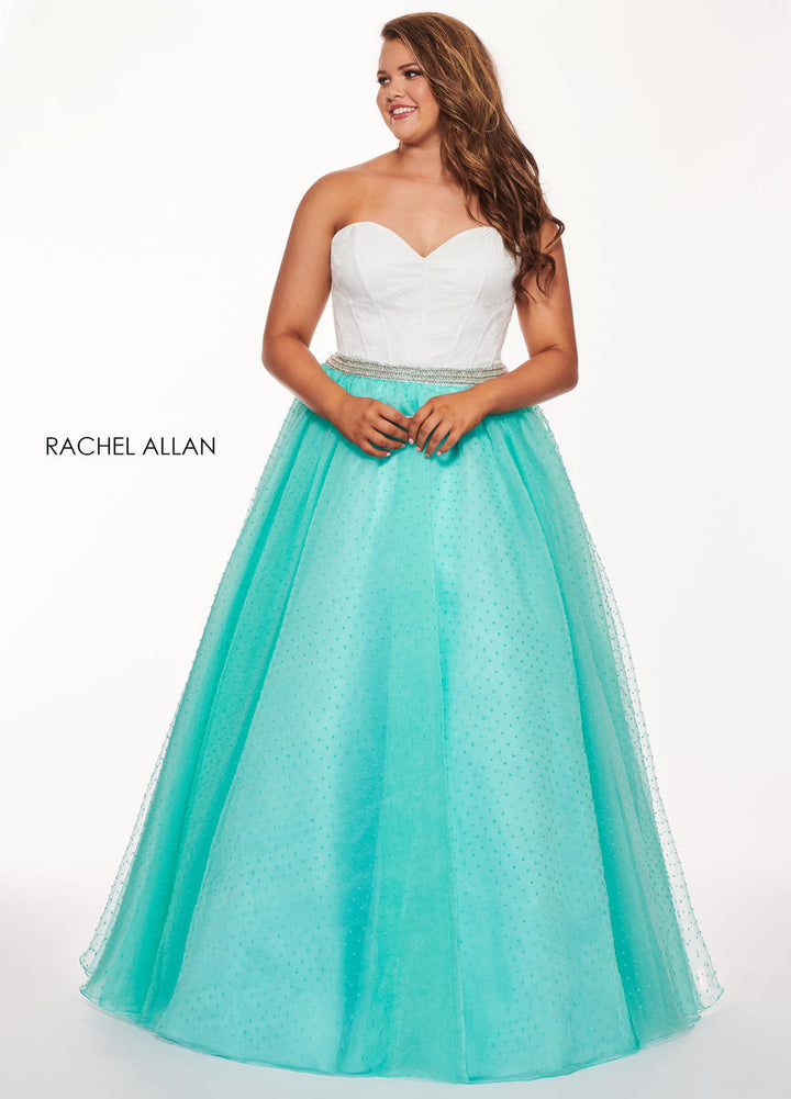 The Fabric In This Rachel Allan Curves Style Is Lace/Swiss Dot Crepe