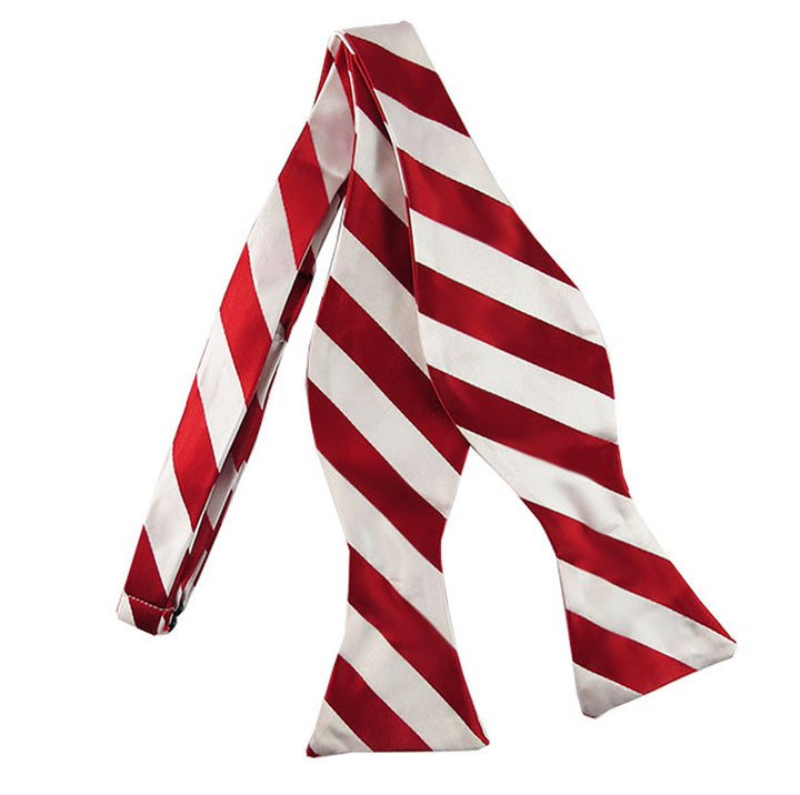 Collegiate Stripes: Red and White Self-tie Bow Tie