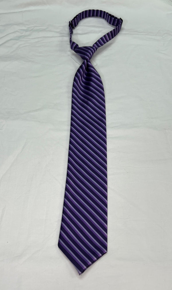 Men's Reflections Stripe Pre-tied Long Tie - 19 Colors