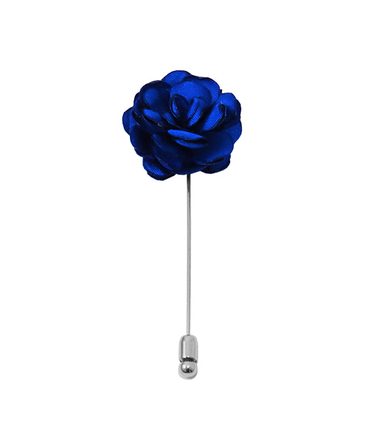 Solid Satin Floral Lapel Pin - 24 Colors