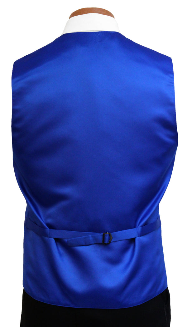 New Royal Blue Satin Vest & Bow Tie Set