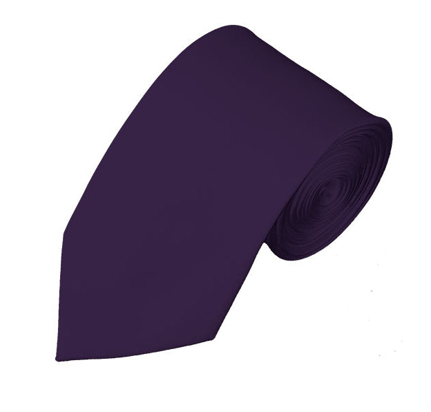 New Eggplant Purple Self Tie Slim Long Tie